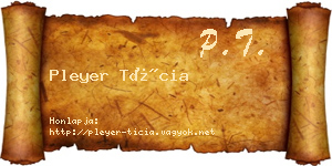 Pleyer Tícia névjegykártya